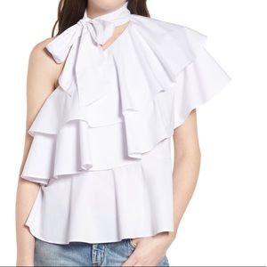 Leith one shoulder ruffle top